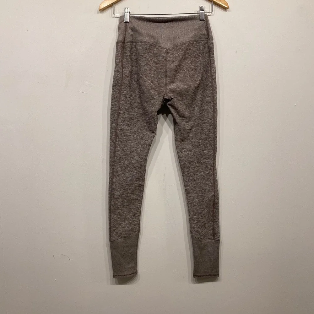 Alo Yoga Alosoft High Waist Lounge Leggings Brown Heathered Marl Medium